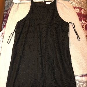 Black Lace Scalloped Cocktail Dress